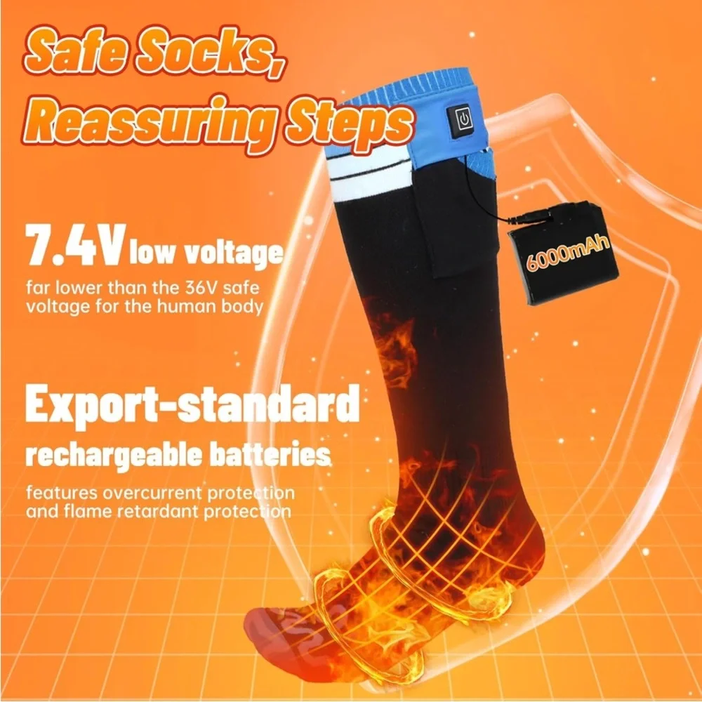 New Heated Socks for Men Women with APP Remote Control, 7.4V..